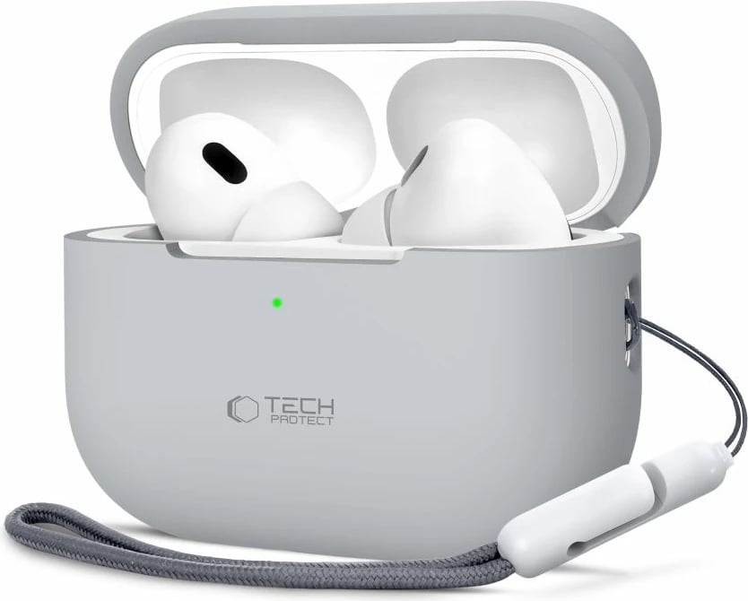 Mbështjellës Tech-Protect për AirPods Pro/Pro 2, silikon, Gri