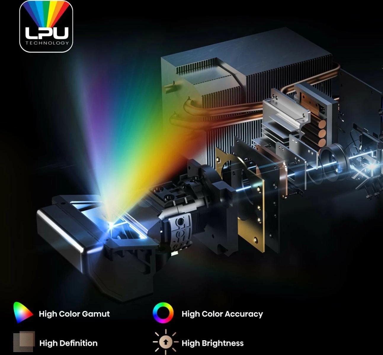 Projektor smart me lazer 4K, Hisense PX3, UST 80–150", 2800 ANSI lm, Dolby Vision/Atmos, Wi‑Fi/Bluetooth, gri