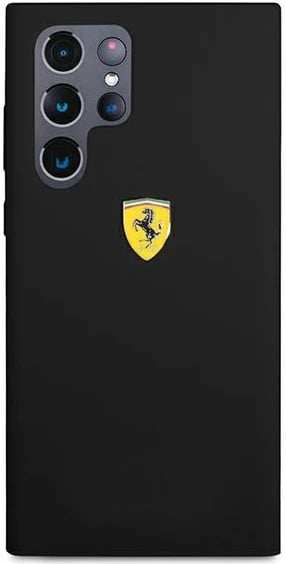 Mbështjellës Ferrari On Track Silicone për Samsung Galaxy S22 Ultra, i zi