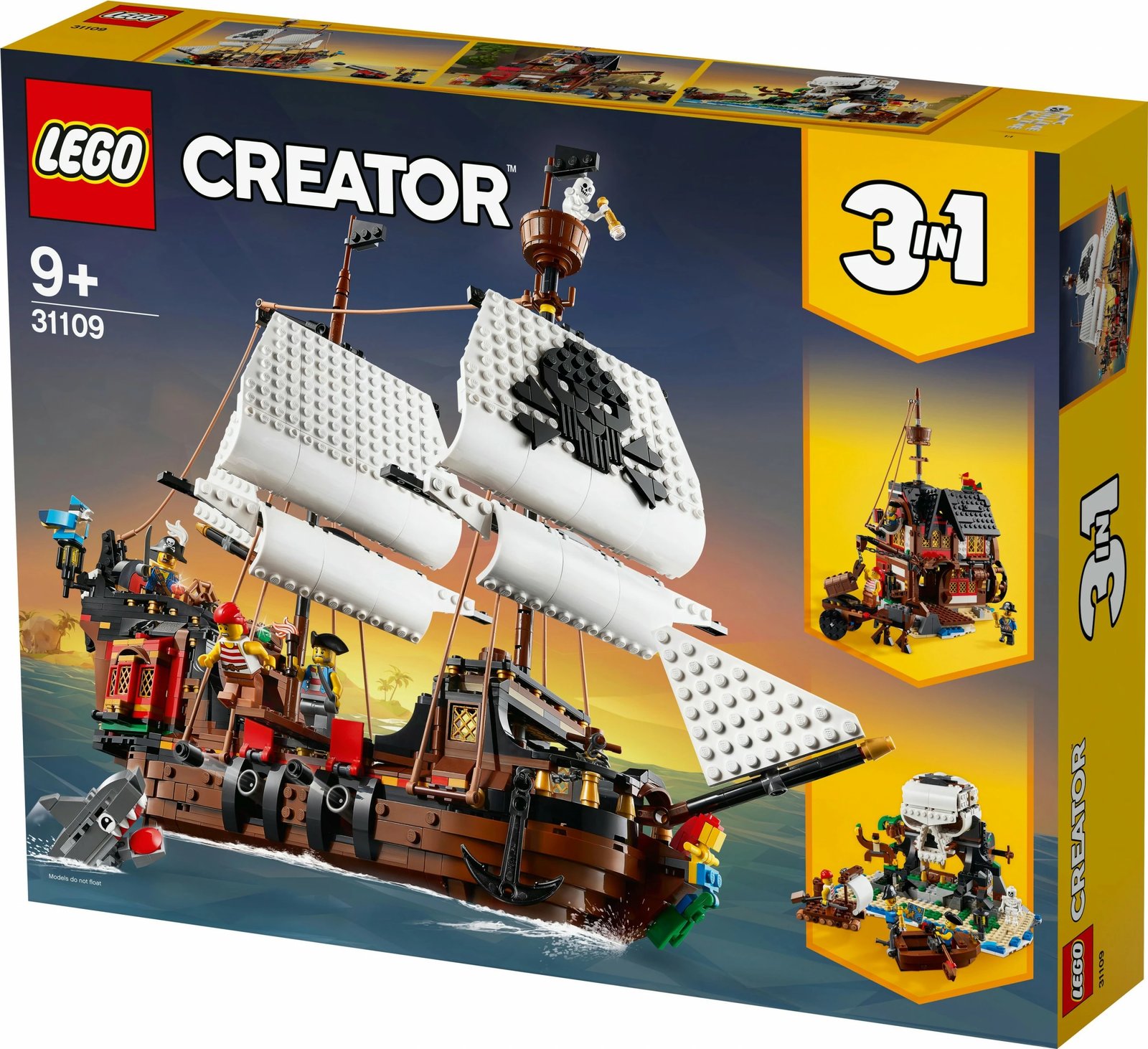 Set ndërtimi LEGO Creator 3in1 Anije Piratësh, 31109, 1264 pjesë, shumëngjyrësh
