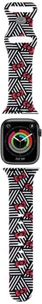 Rrip silikoni për Apple Watch Hello Kitty Silicone Bows & Stripes, Hel000050-0, i zi