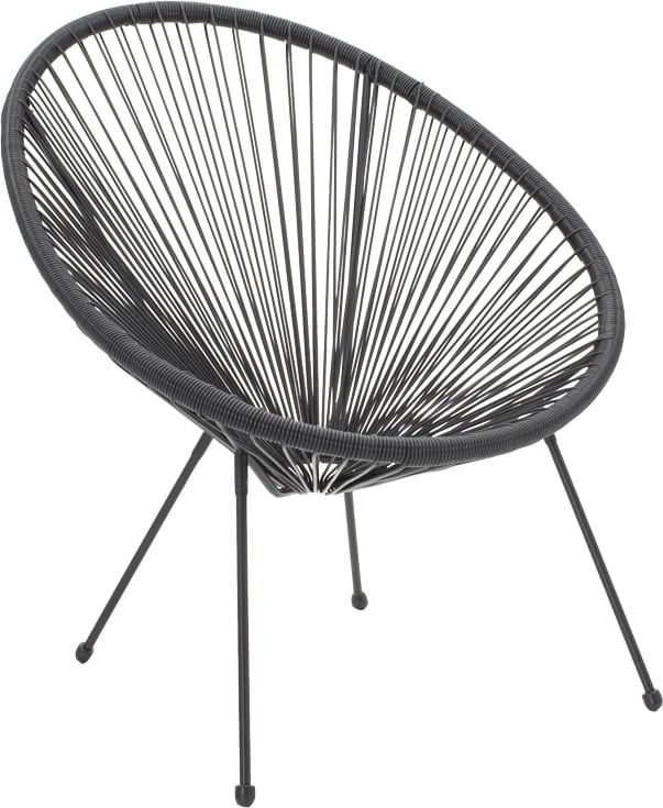 Set Acapulco set prej 3 copash, metal i zi, rattan i zi, xham D50X50cm