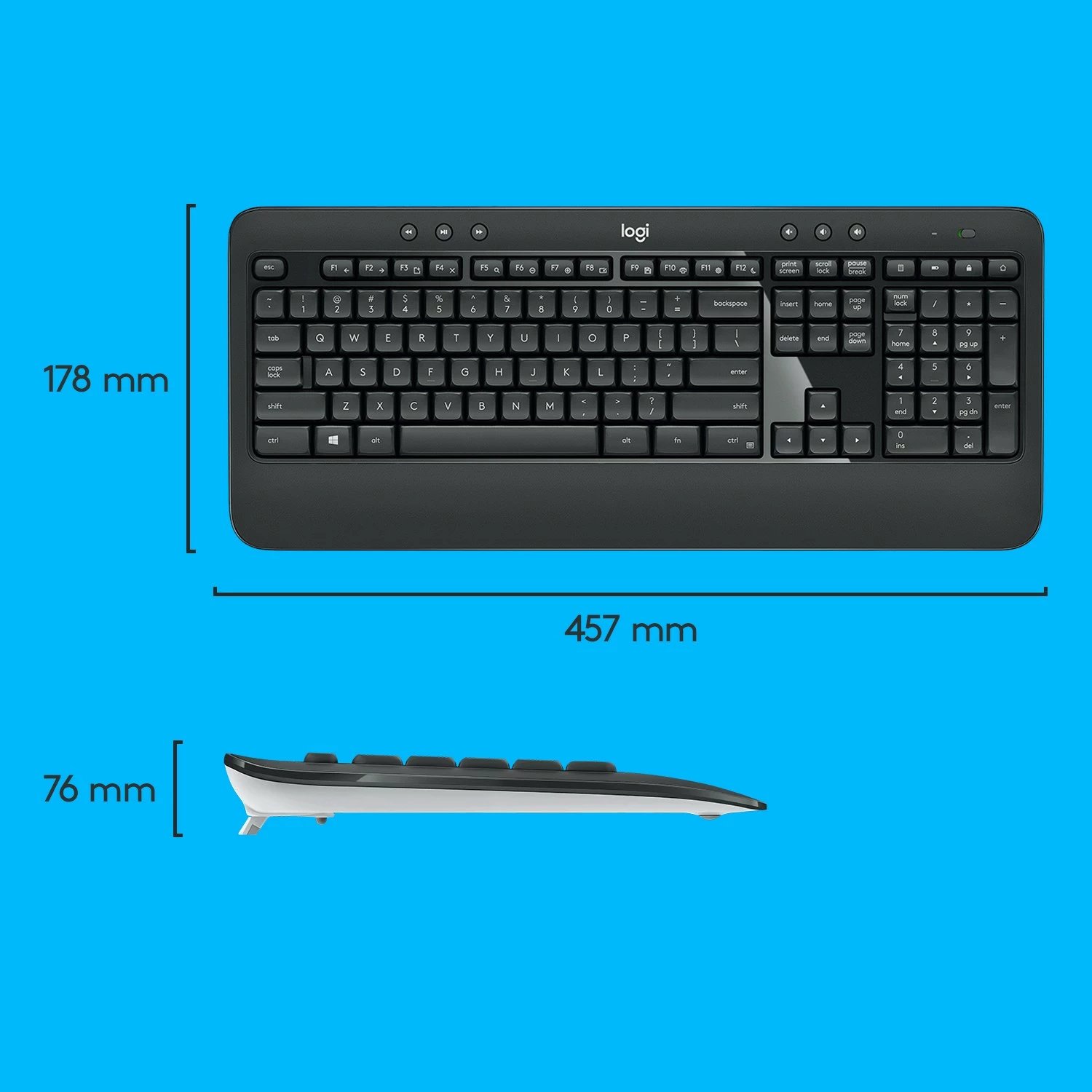 Komplet maus dhe tastierë Logitech MK540 Advanced, Wireless, USB, Membranë, QWERTY, Zi, Bardhë