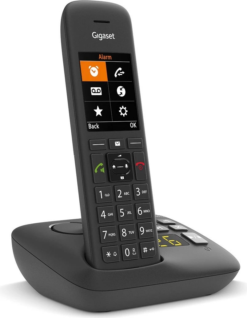 Telefon pa tela Gigaset C575A, DECT, me përgjigjës automatik, 200 kontakte, i zi