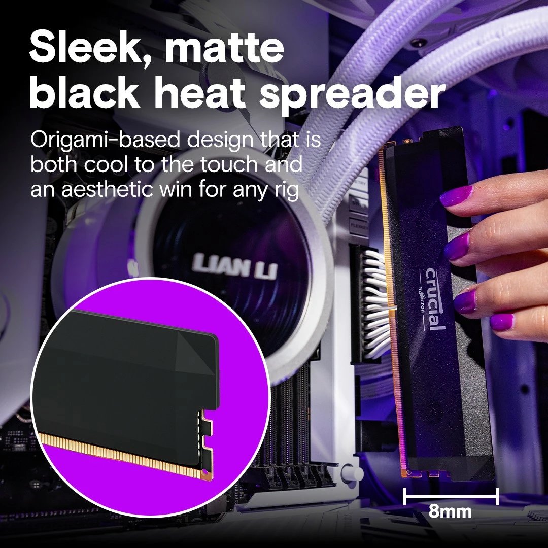 RAM Memorje Crucial DDR5 Pro OC, 64GB (2x32GB), 6000MHz, CL40, E zezë