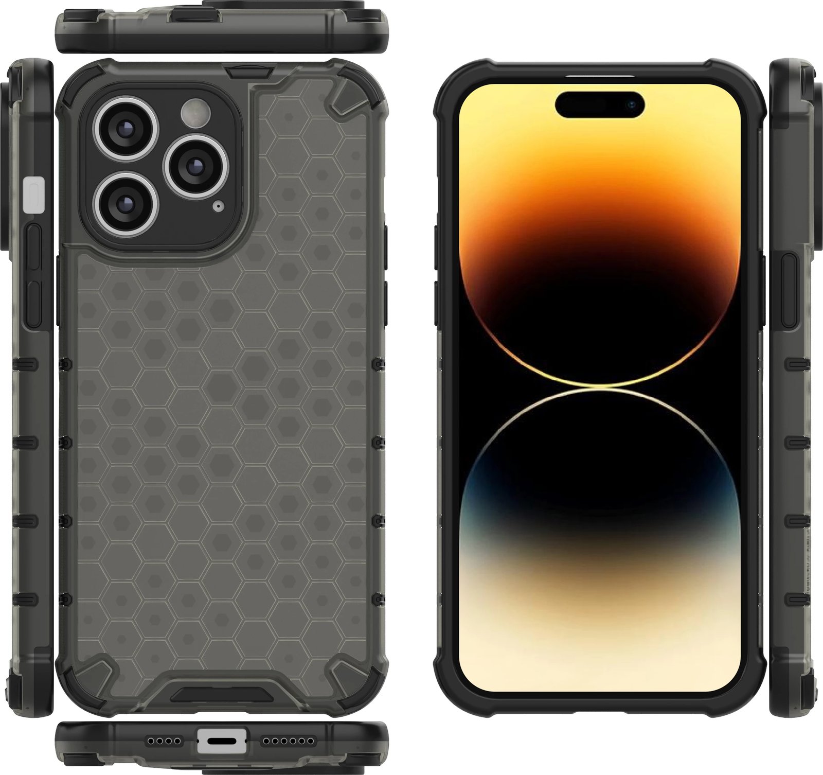 Mbështjellës Hurtel Honeycomb për iPhone 14 Pro Max, i zi Mbështjellës Hurtel Honeycomb për iPhone 14 Pro Max, i zi