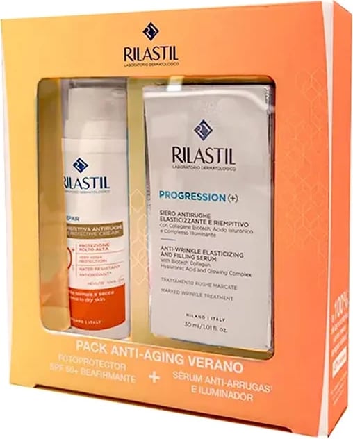 Set për fytyrë unisex Rilastil Age Repair SPF50 50ml + Progression Serum 30ml, 2 copë