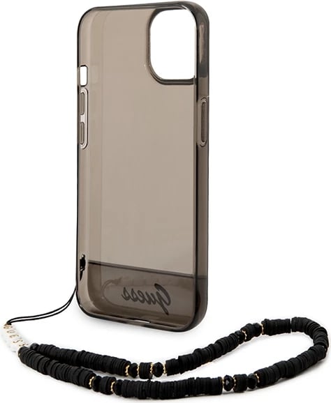 Mbështjellës Guess GUHCP14SHGCOHK për iPhone 14 6.1", me rrip perlë, i zi