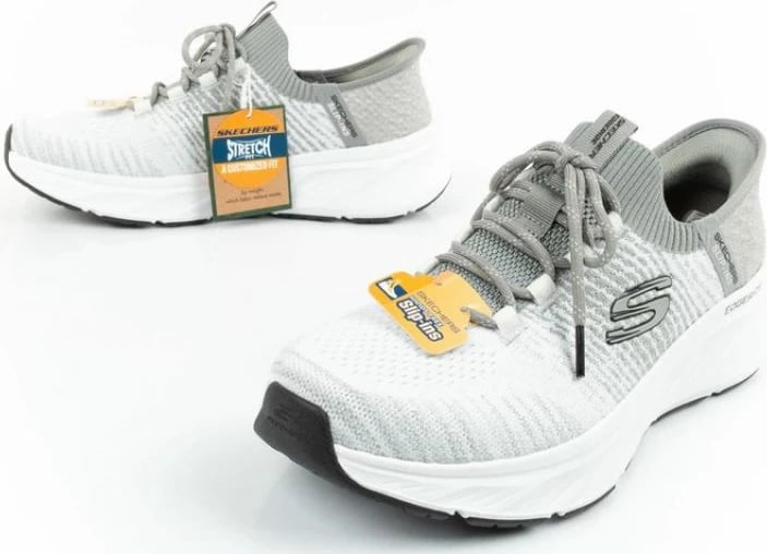 Atlete për meshkuj Skechers, të bardha dhe gri