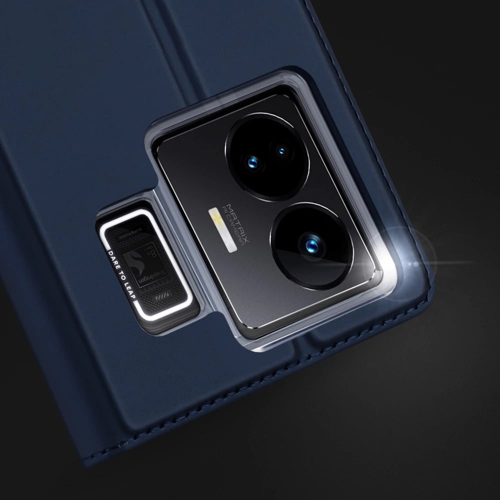 Mbështjellës Dux Ducis Skin Pro për Realme GT Neo 5 / Realme GT3, me kapak, xhep kartelash, funksion standi, e zezë