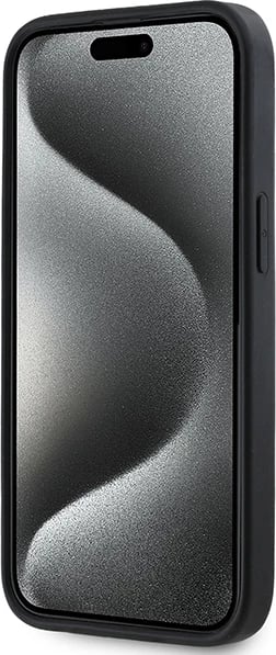 Mbështjellës DKNY 3D Rubber Repeat Pattern për iPhone 15/14/13, i zi