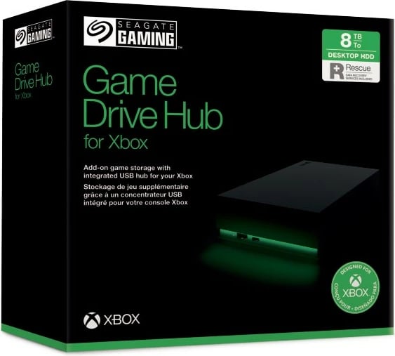 Hard disk i jashtëm Seagate Game Drive Hub për Xbox, 8TB, USB-C dhe USB-A, i zi