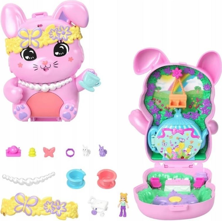 Set lodrash Polly Pocket Bunny Tea Party, Mattel, JFG56/JCR40, rozë