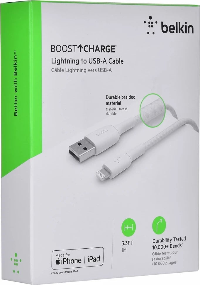 Kabllo Belkin CAA002BT1MWH, 1m, e Bardhë