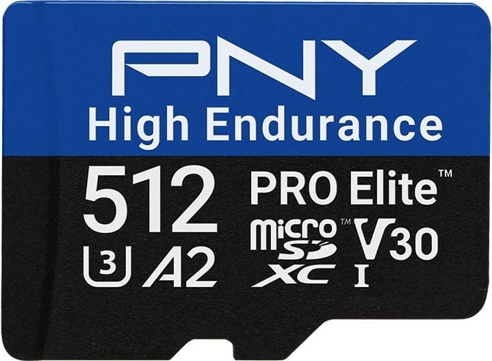 Kartelë memorie microSD PNY PRO Elite High Endurance 512 GB, SDXC, UHS-I, pa adapter