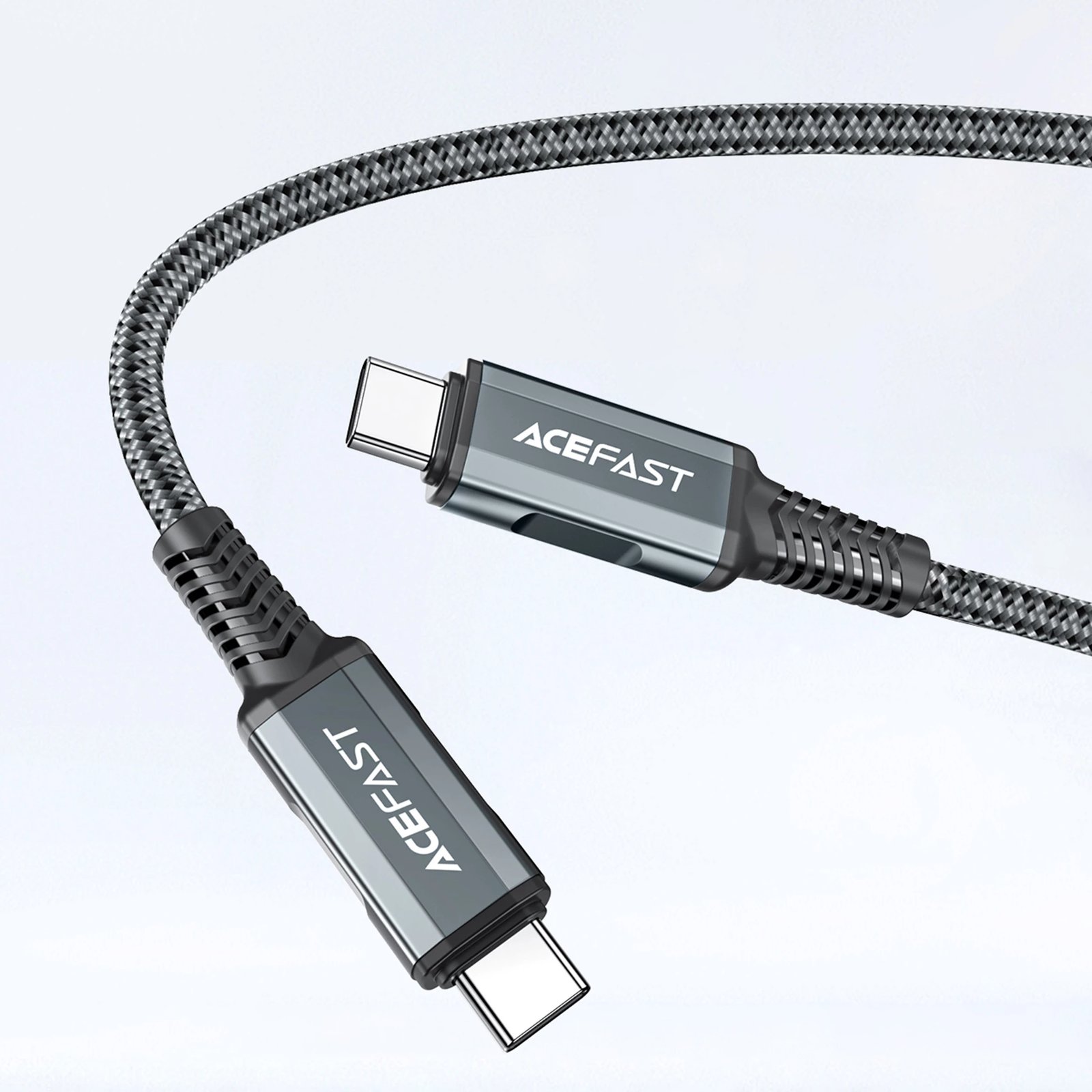 Karikues i shpejtë 2-në-1 Acefast A17, 65W, GaN, USB-C/USB-A, HDMI 4K, me kabllo, zi