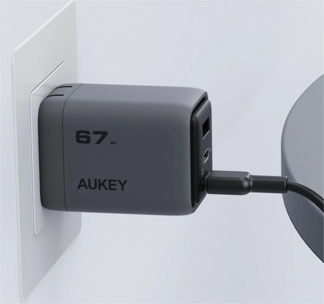 Karikues rrjeti AUKEY PA-C3 Comet Mix 3, 67W, 3xUSB (2xUSB-C + 1xUSB-A), Gri
