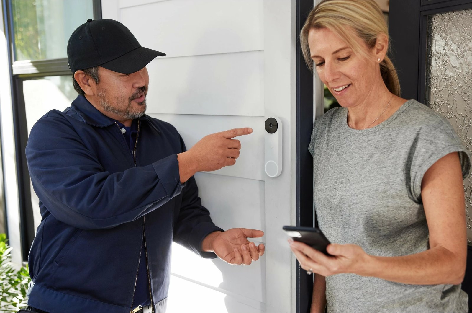 Zile dere me kamerë Google Nest Video Doorbell, wireless, bateri 6000mAh, e bardhë
