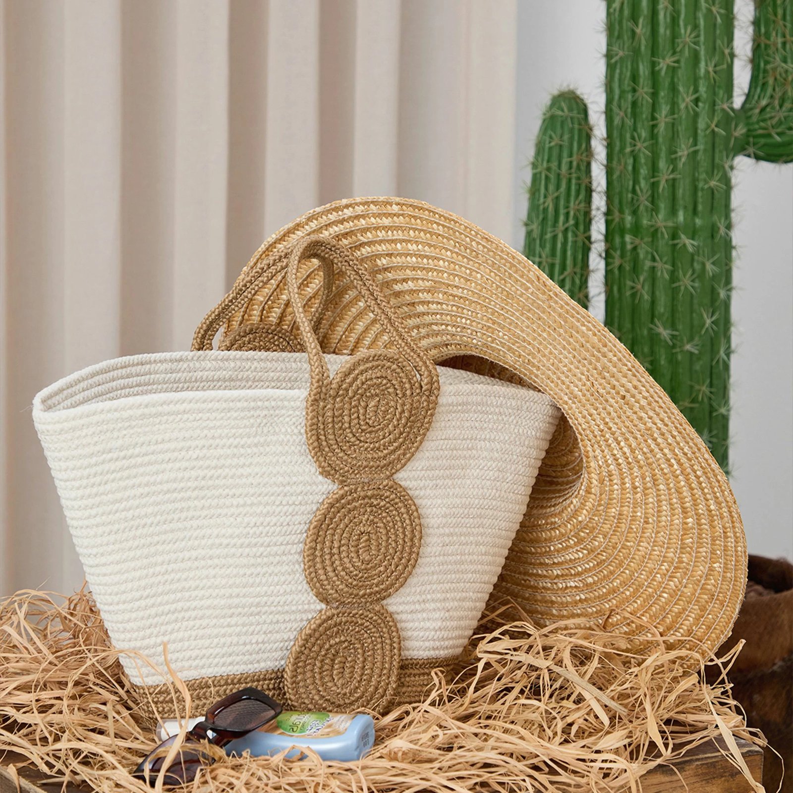 Çantë tote Zoozie Bags, Coco24031, ngjyrë kafe dhe e bardhë, 40x30cm