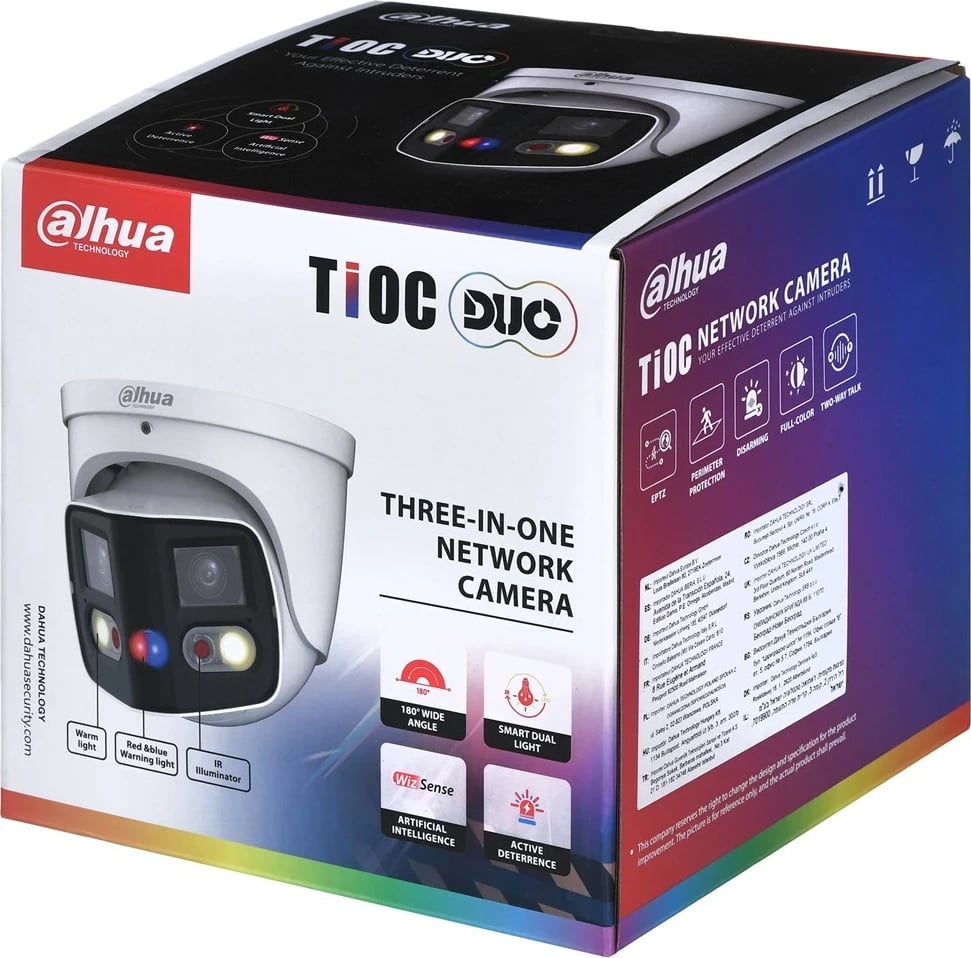 Kamerë sigurie DAHUA IPC-PDW3849-A180-E2-AS-PV-0280B, IP, Turret, 4096 x 1860, e bardhë