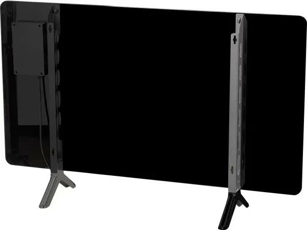 ngrohës panelor me infra të kuqe prej xhami, MPM MUG-23, 600W, Wi‑Fi Tuya, telekomandë, ekran LED, montim në mur ose me këmbë, e zezë