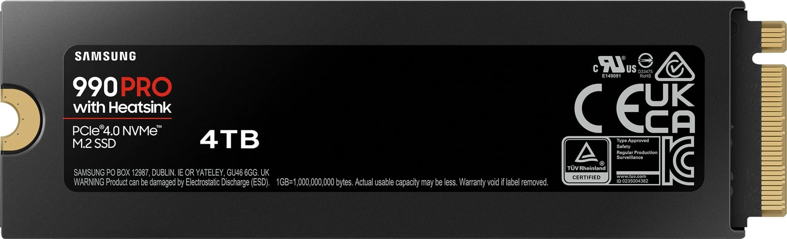 SSD Samsung 990 Pro, 4 TB, M.2, 7450 MB/s