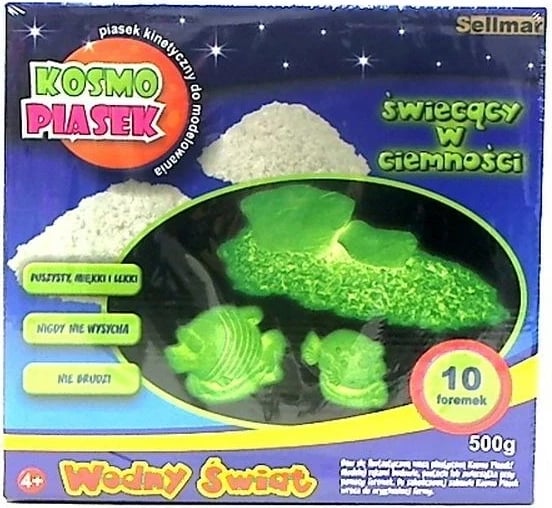 Rërë kinetike Kosmo Sand 500g që ndriçon në errësirë, 10 forma
