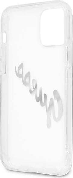 Mbështjellës Guess GUHCP12MKTRSVSI për iPhone 12/12 Pro 6.1", transparent, argjendtë
