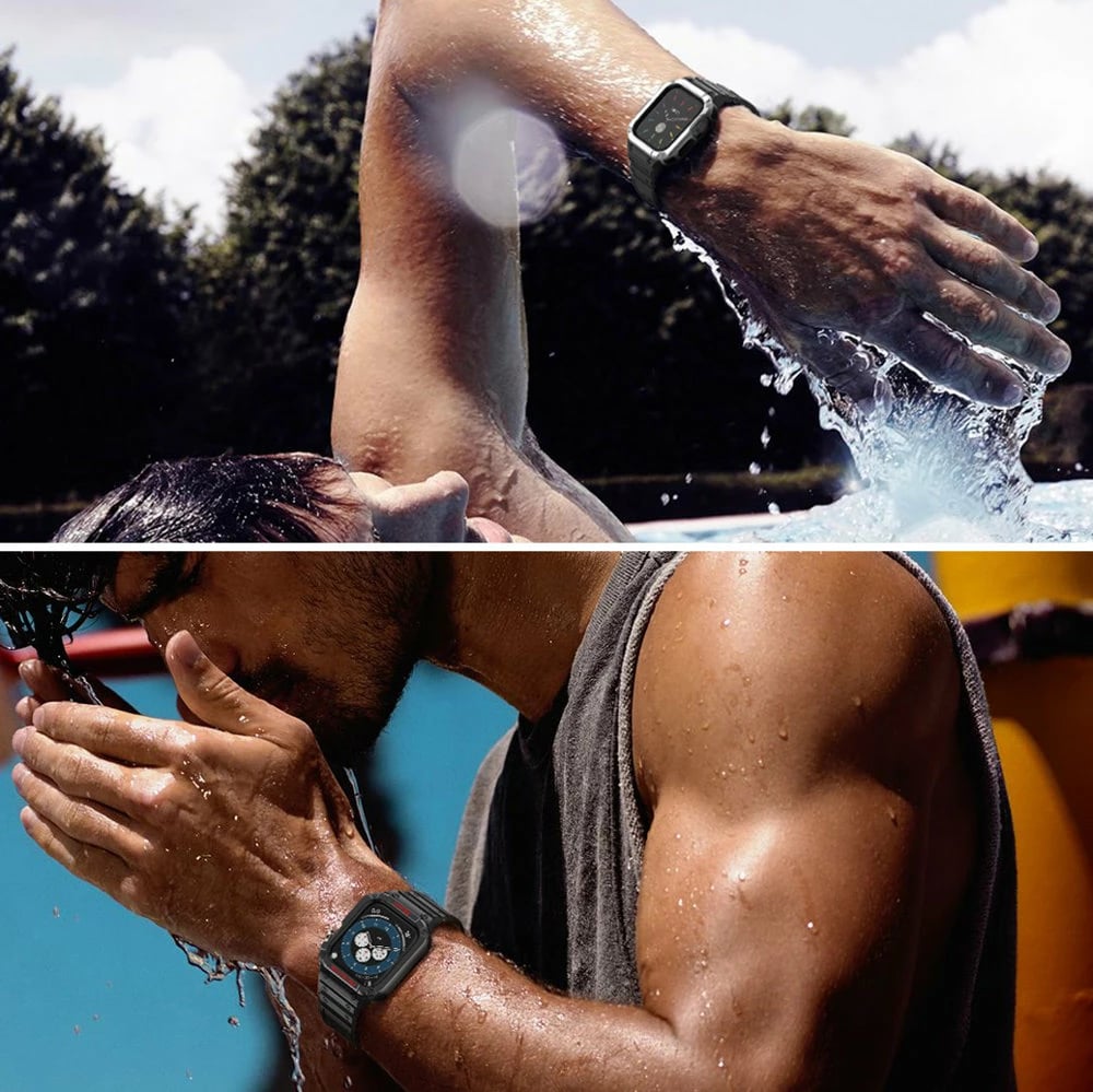Rrip me kasë për Apple Watch Hurtel Protect Strap Band, 41/40/38mm, Gri/Argjend