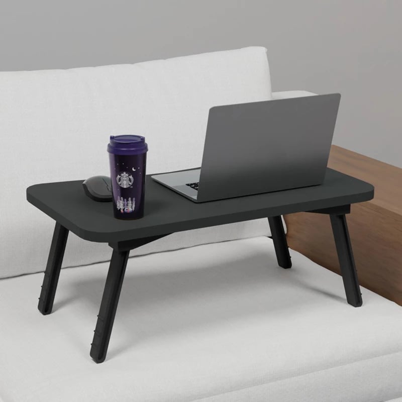 Mbajtëse laptopi Rahe, melaminë anthracite-metal i zi, 60x35x23cm