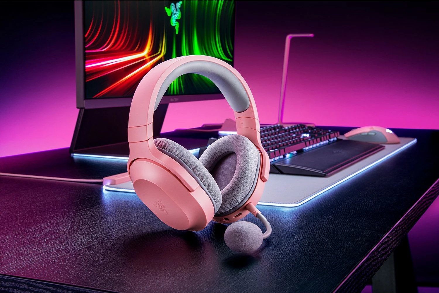 Kufje gaming Razer Barracuda X wireless/USB Type-C, mikrofon i ndashëm, rozë