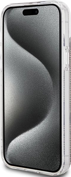 Mbështjellës Guess IML 4G Gold Stripe për iPhone 15 Plus / 14 Plus, Kafe