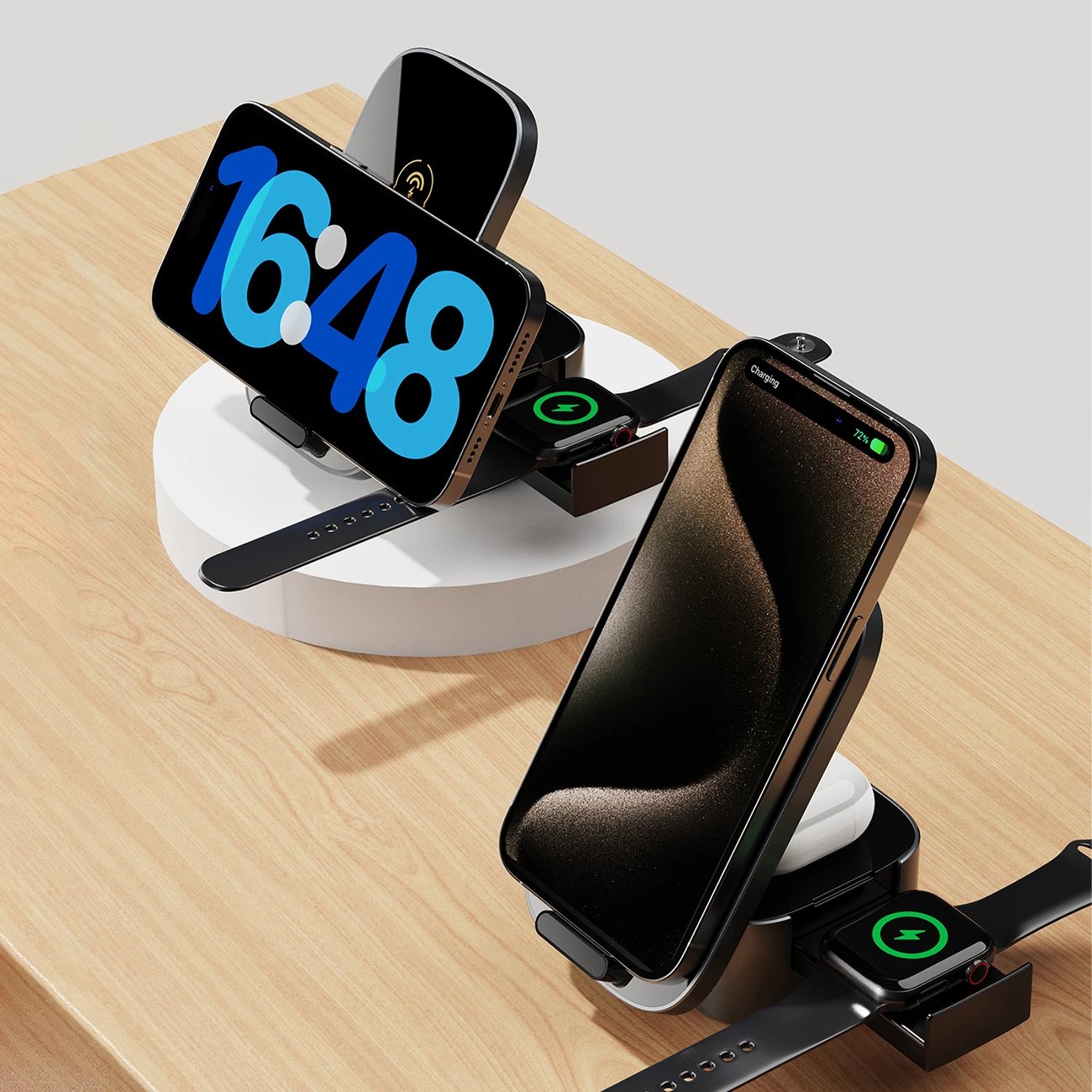 Karikues wireless 3-në-1 Dudao A11Pro+, 15W, për telefon, smartwatch dhe kufje, i zi