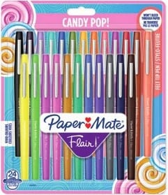 Set stilolapsa PaperMate Flair Candy Pop, 24 ngjyra, plastikë