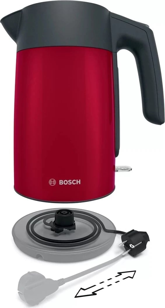 Vluese uji Bosch TWK7L464, 1.7L, 2400W, e kuqe