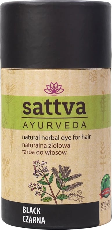 Ngjyrë për flokë me henë Sattva Herbal për femra e zezë 150g
