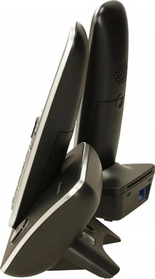 Telefon pa kabllo Panasonic KX-TG6812, 2 aparate, i zi/argjendtë