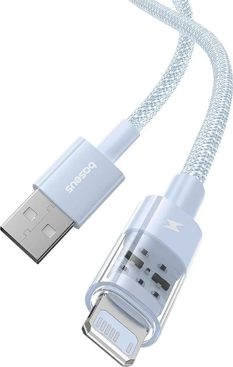 Kabllo Baseus Gem USB në IP, 2.4A, 1 m, Kaltër