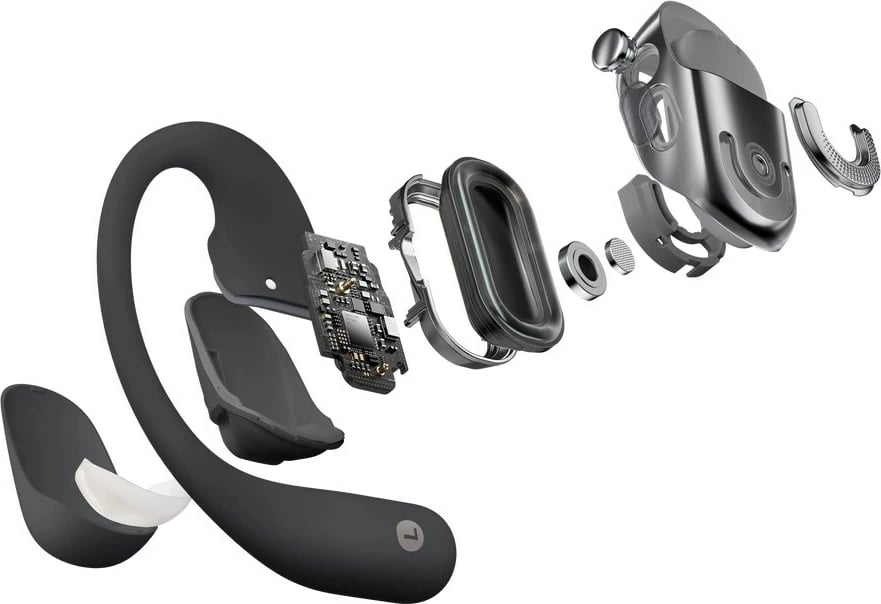 Kufje wireless SHOKZ OpenFit 2, ear-hook, për thirrje/muzikë/sport, e zezë