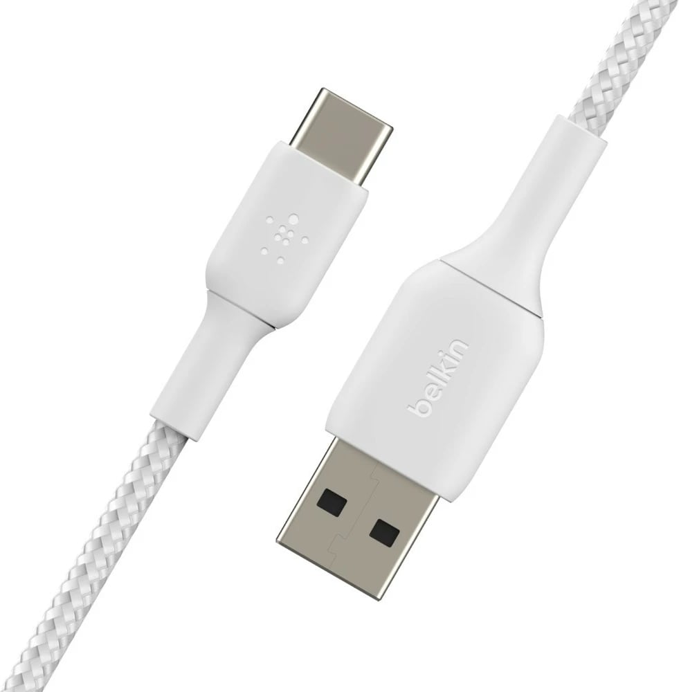 Kabllo Belkin CAB002BT1MWH, USB-A në USB-C, 1m, e bardhë