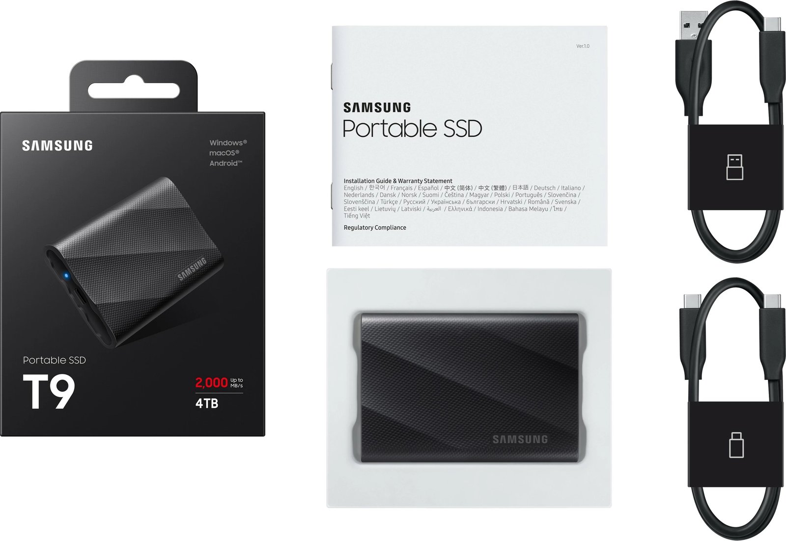 Disk i jashtëm Samsung MU-PG4T0B, 4 TB, USB Type-C, i zi