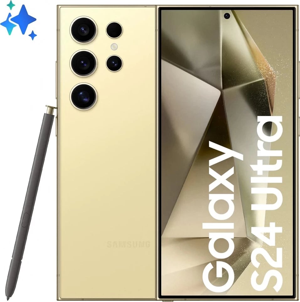 Celular Samsung Galaxy S24 Ultra, 6.8", 12+512GB, 5G, yellow titanium 