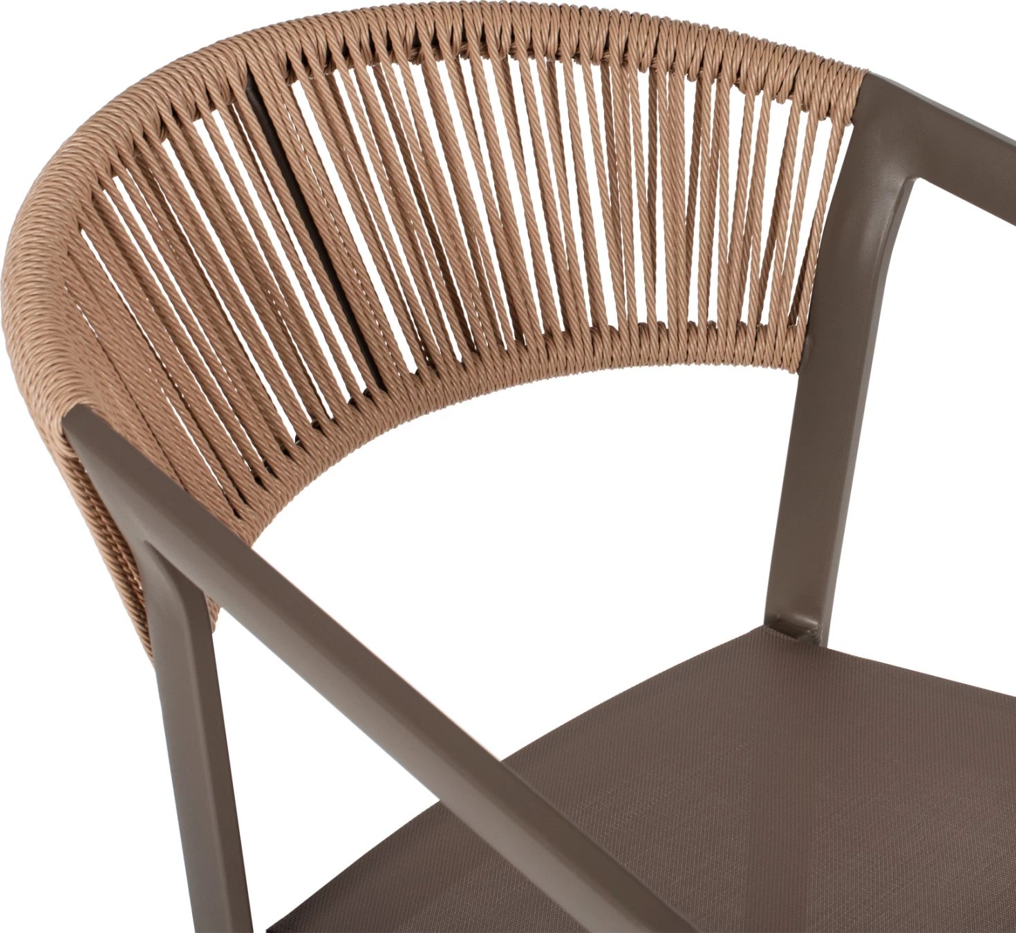 Karrige për bar alumini me krahë, ngjyrë shampanje, tekstilene PE rattan, 56x58x105Hcm, FH5892.23