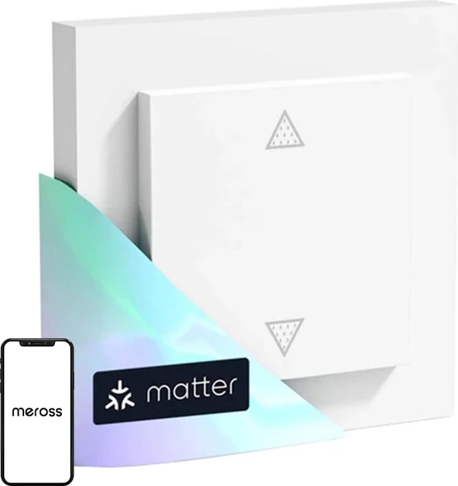 Switch i zgjuar për roleta Meross MRS105MA-EU, Wi-Fi, Matter, i bardhë