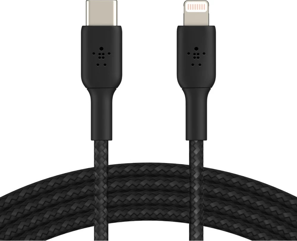 Kabëll Belkin CAA004BT1MBK, 1m, Lightning, USB C, i zi