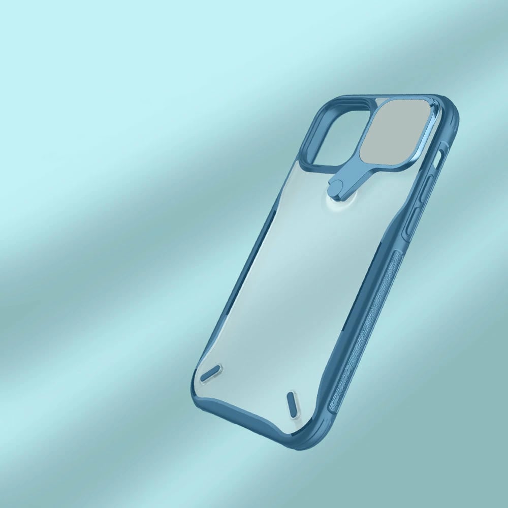 Mbështjellës Nillkin Cyclops Case për iPhone 13 Pro Max, me kapak kamere dhe mbajtëse, i zi