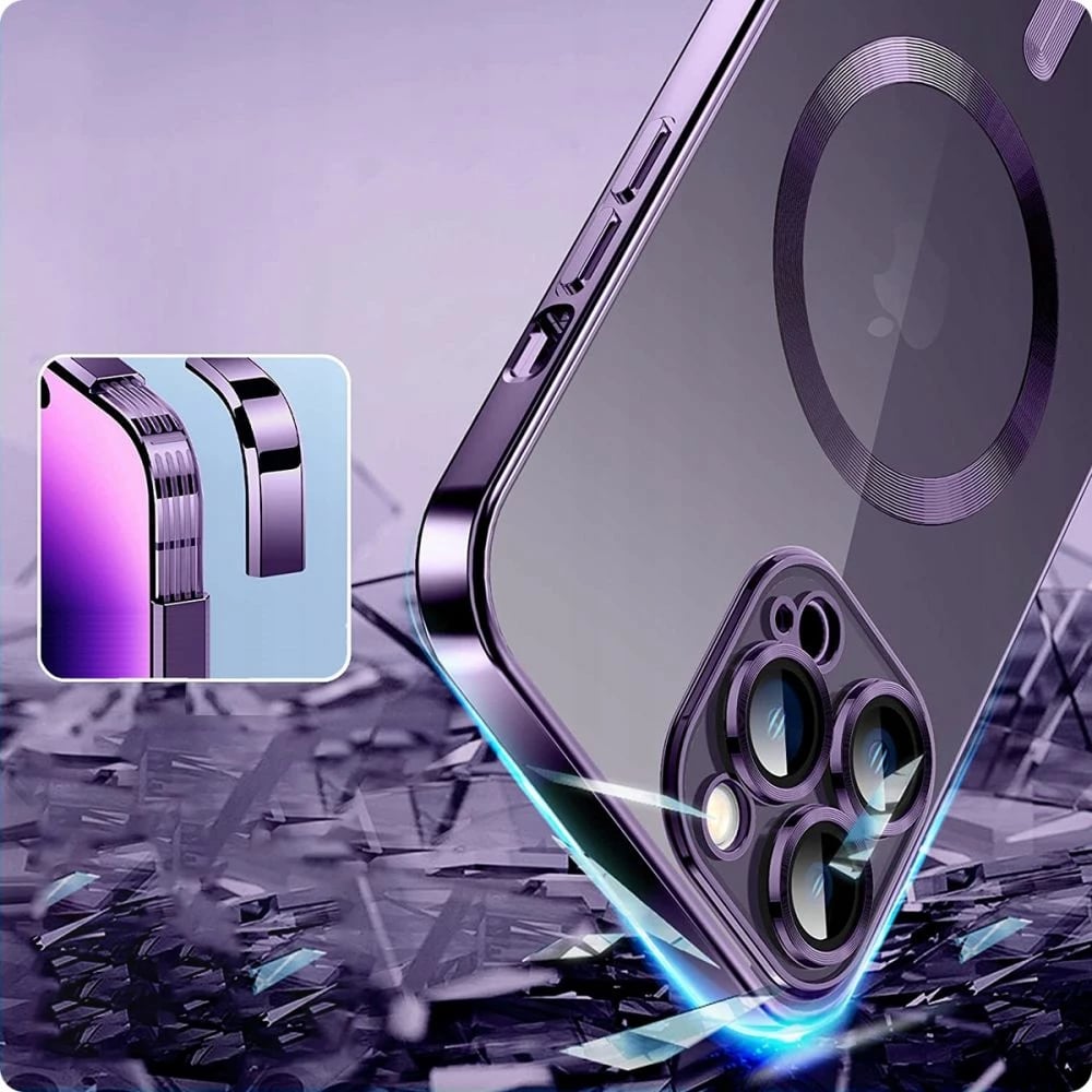Mbështjellës Tech-Protect MagShine Line MagSafe për iPhone 14 Pro, Violet