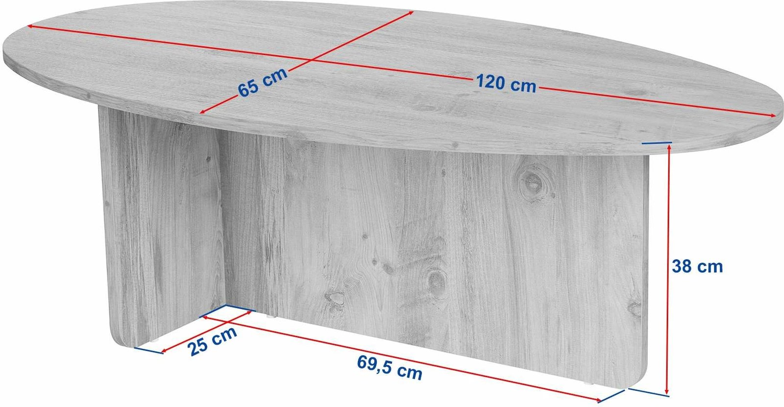 Tavolinë kafeje Nordure, Orba, ngjyrë Atlantic Pine