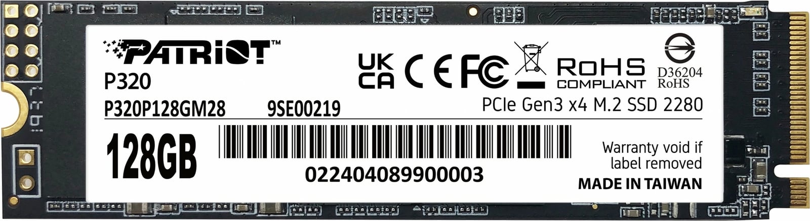 SSD M.2 Patriot P320 128GB PCIe 3.0 NVMe 2280