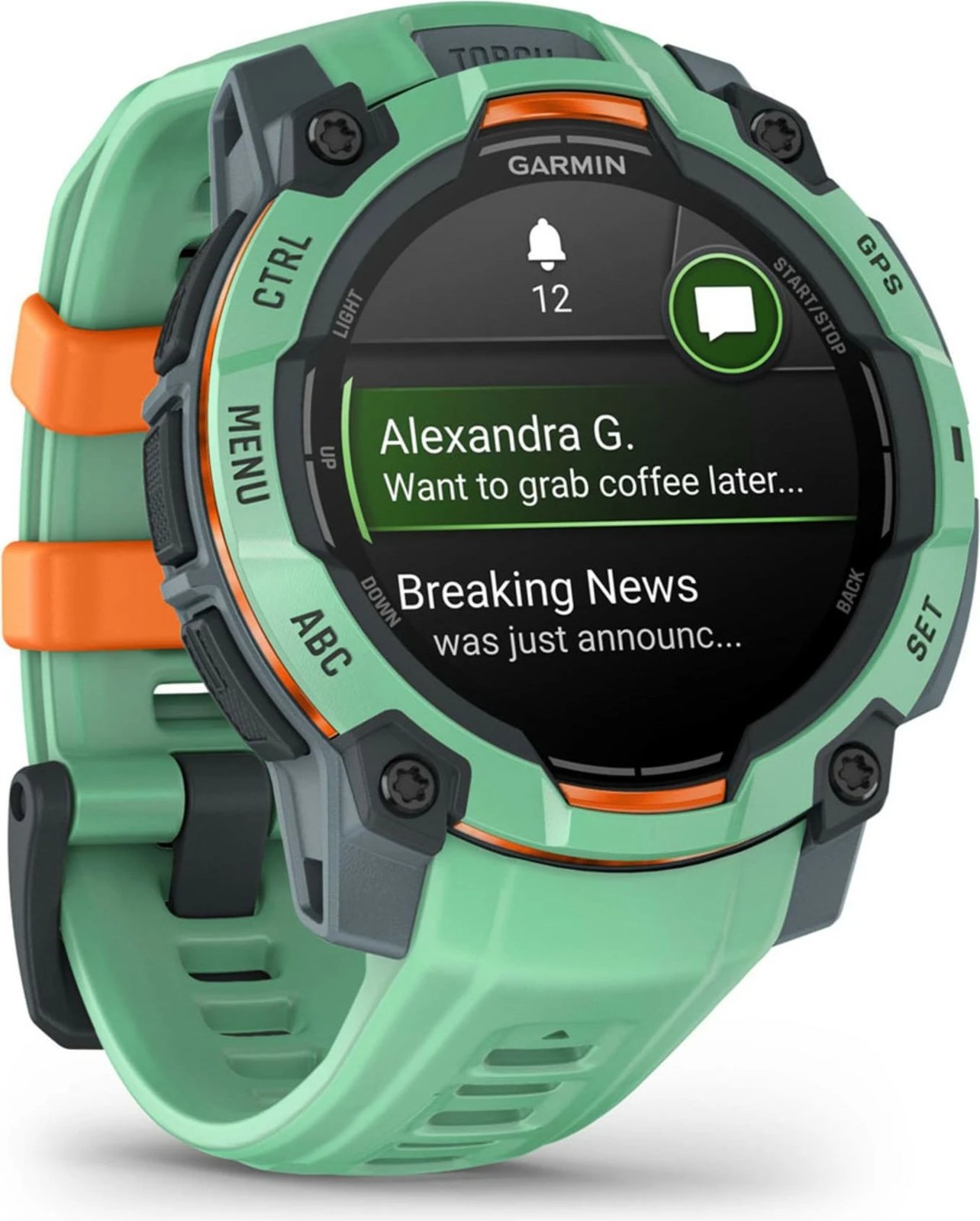 Smartwatch Garmin Instinct 3 AMOLED, 4GB, GPS, Ekran 1.2 inç, jeshile